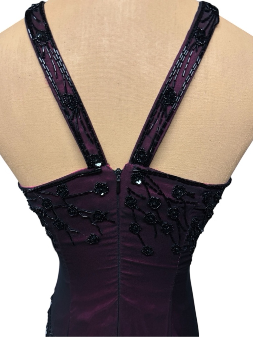 Sleeveless Embellished Plum Maxi Dress - Picture 5 of 11